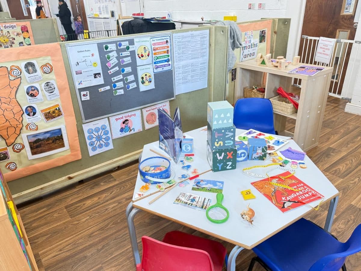 destiny haven nursery classroom with colorful learning displays