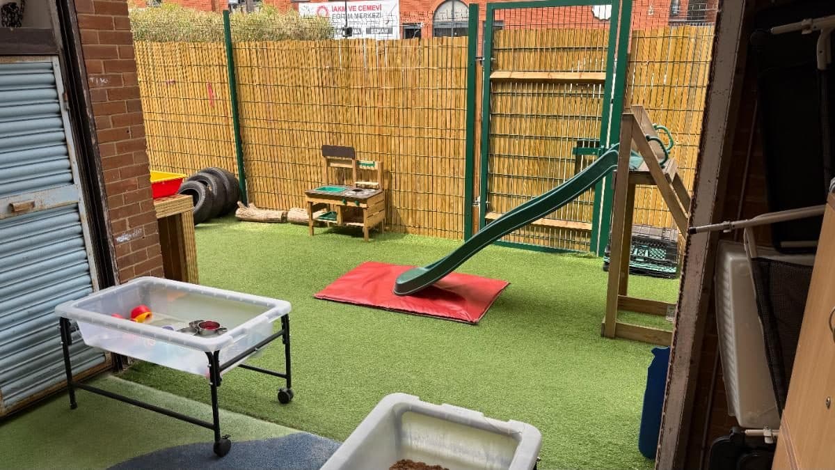 destiny haven nursery outdoor play area with slide